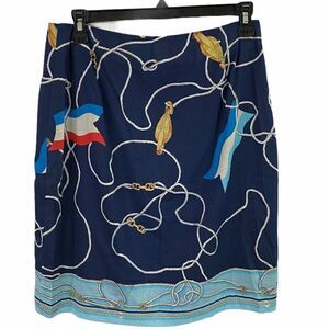 Charter Club Nautical Printed Sailor Wrap Skirt Size 6